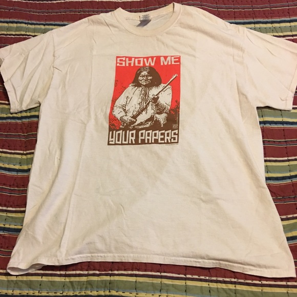 Geronimo Show Me Your Papers Vintage T-shirt - Picture 1 of 4